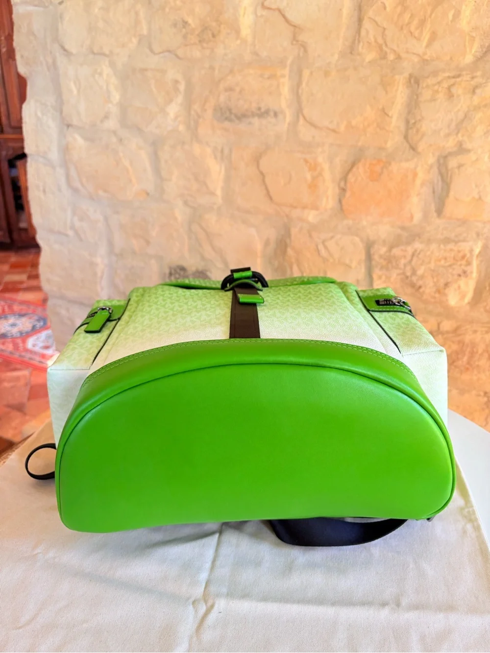 Michael Kors Neon Green Ombre Signature Backpack